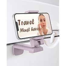 MiiKARE Portable Airplane Phone Holder-360  Rotation Phone Holder for Plane,Hands-Free Travel Essentials for Flying,Foldable Pocket-size Phone Stand Holiday Essentials Compatible iPhone&Android-Purple