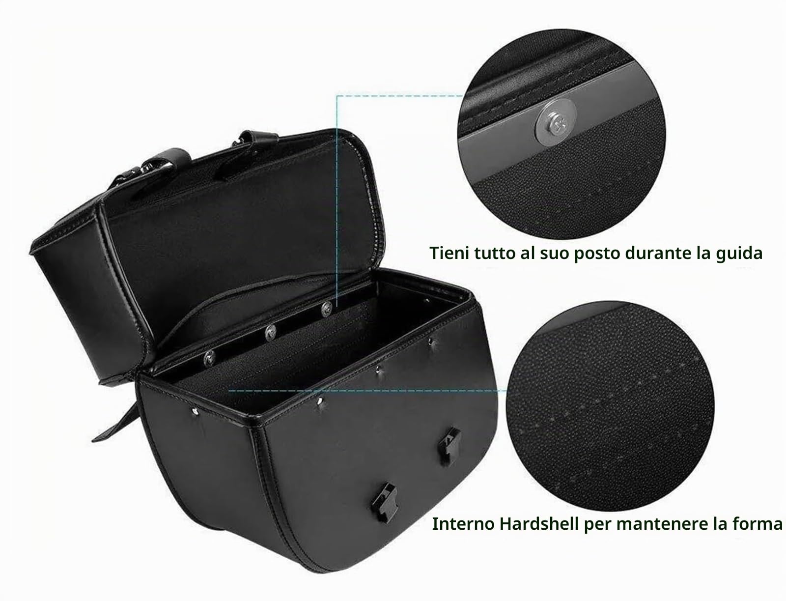 Moto Borsa Laterale Per Vulcan 900 2000 2006 Per Moto Custom Bisaccia Impermeabile Per Cruiser Borsa Laterale In Pelle Bagagli Universale(450mm)