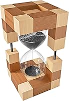 ABXKZ 60 Minute Wooden Hourglass Sand Timer - Eco-Friendly Black Sand Clock for Kitchen, Office, Desk Decor, Meditation & Cooking