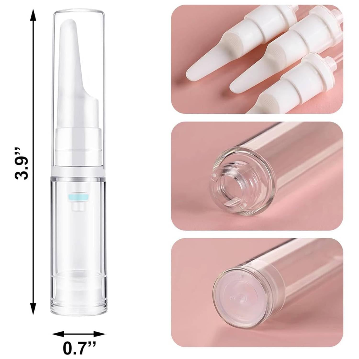 Prostuff.in® 10ml Travel-Sized Airless Vacuum Pump Bottle Leak-Proof, Unscented, and Portable Containers Liquid Dispenser Bottle for Lotion, Cream, Eye Serum, and Toiletries Cosmetic Container 6 Pcs - Image 2 thumbnail