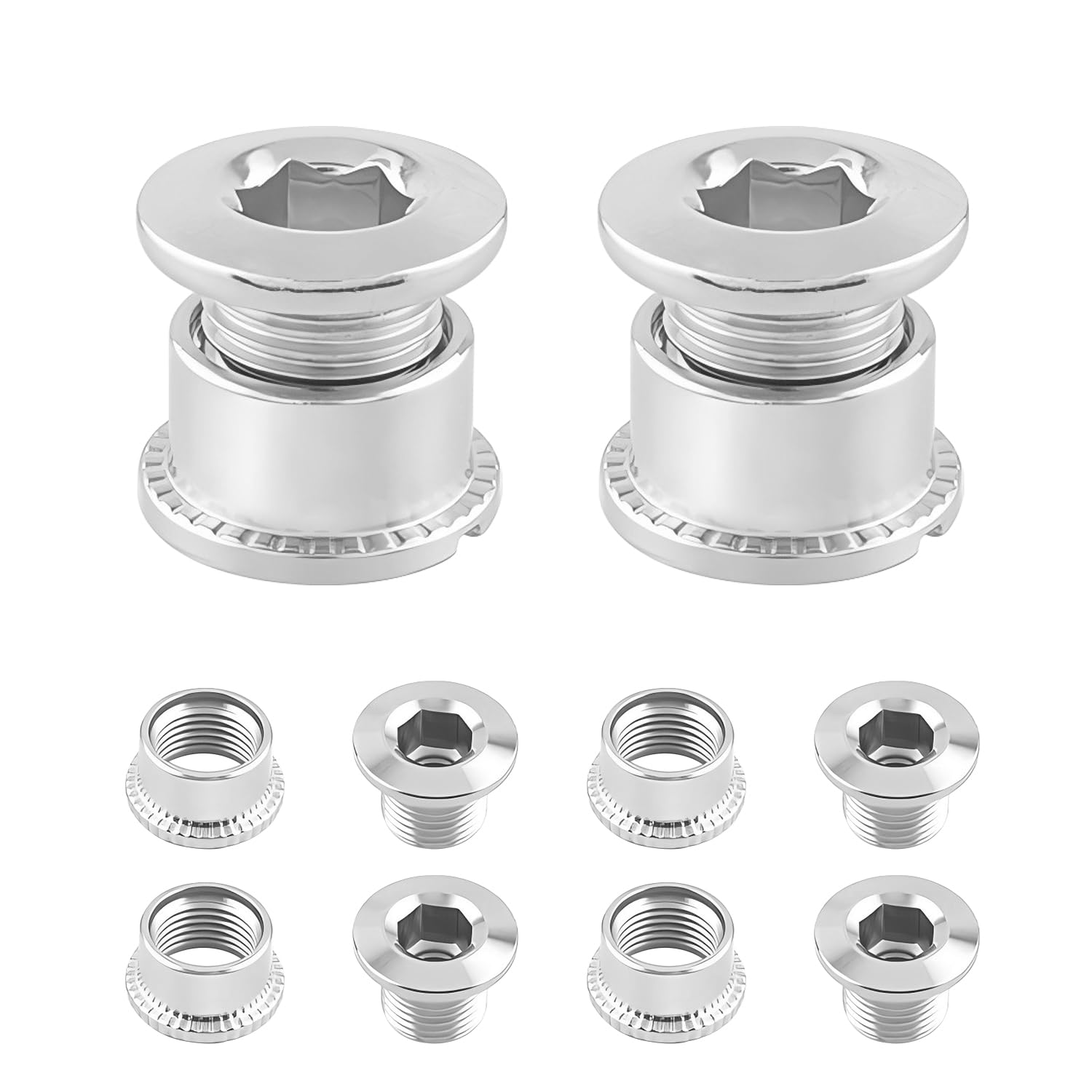 Qrity 10x Bike Chainring Bolts, M8 Crankset Screw for Single Chainrings