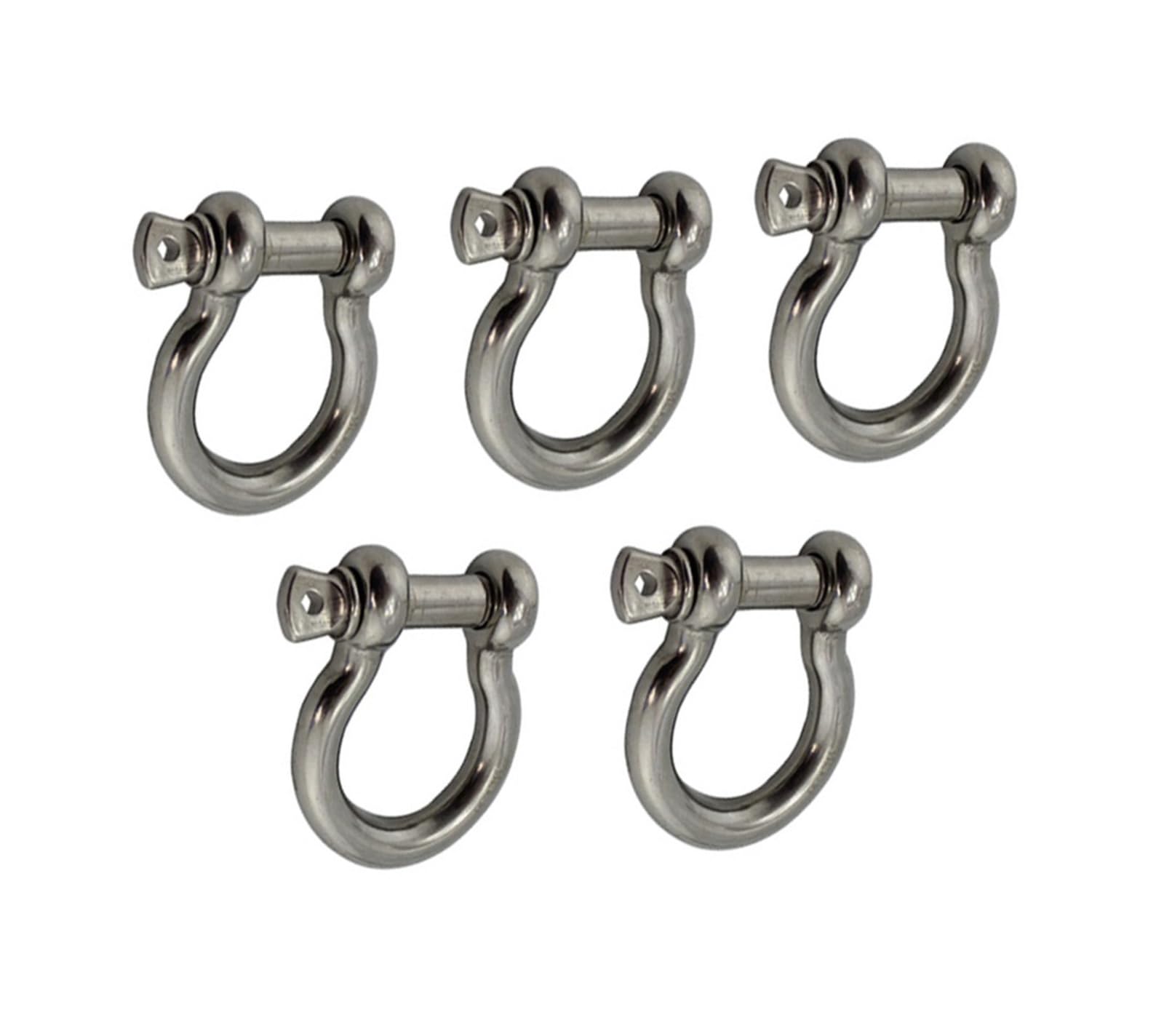 5 szt. kotwica łukowa ze śrubą ze stali nierdzewnej 304 polerowana mała szekla do bransoletki paracord(10mm)