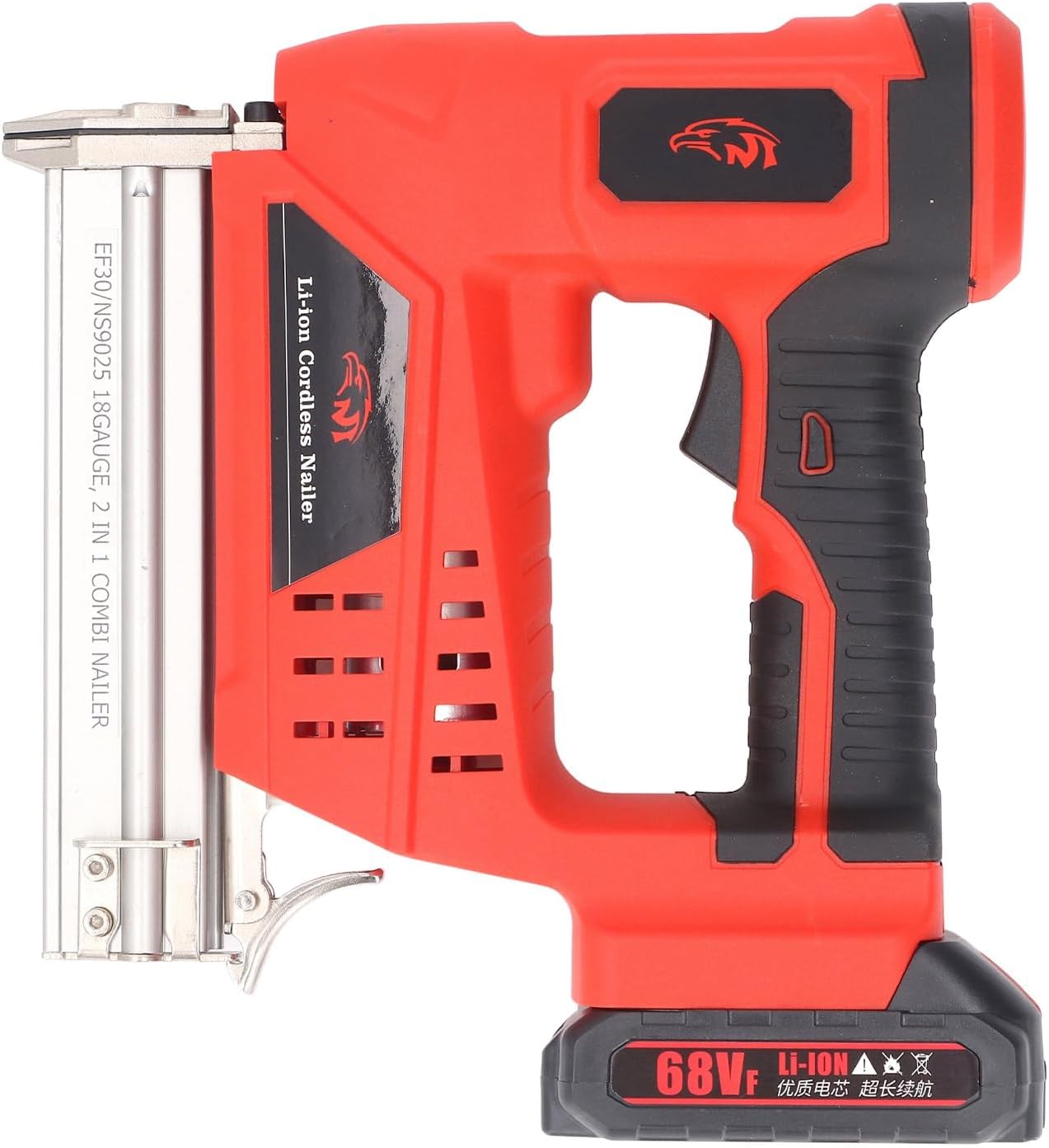 Cordless Nailer Kit with 18V 2Ah Lithium Battery, High-Speed Electric Stapler for Woodworking, Carpentry & Interior Decoration — Compact, Lightweight & Fit for DIY Enthusiasts and Professionals