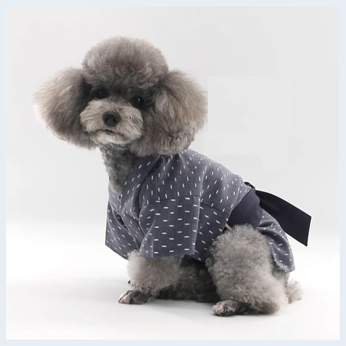 Disfraz de perro yukata kimono japonés MANON ROSA talla X-Large gris oscuro miniatura 5