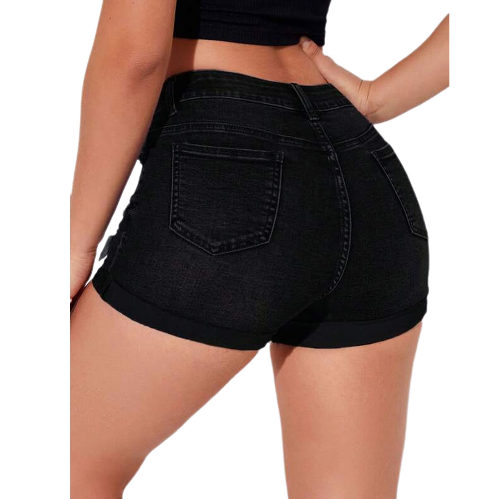 Ripped Black Jean Shorts