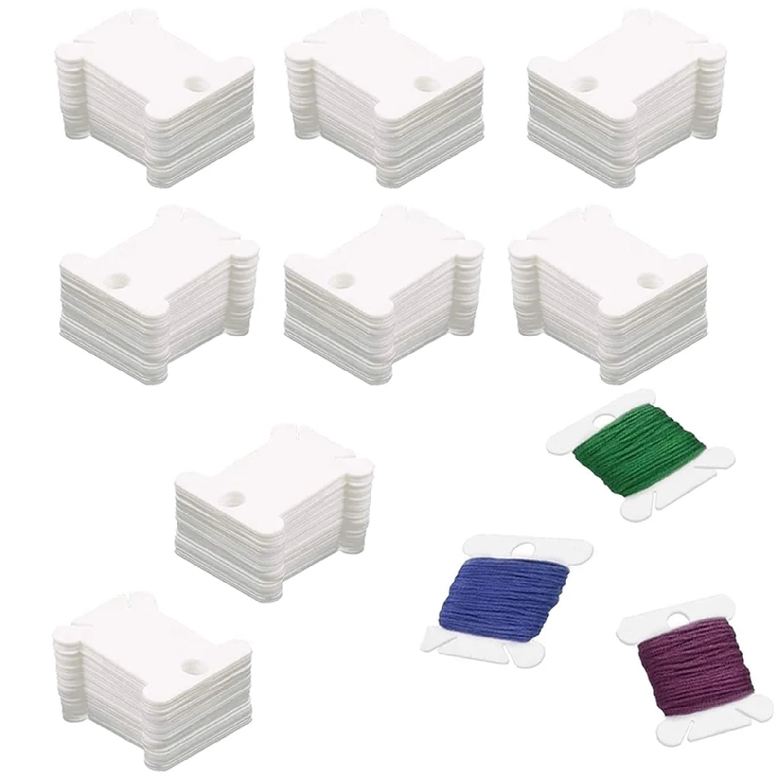 Obrót maszyny do szycia, Plastikowe szpulki nici dentystycznej 500 szt. Wielokolorowy haft Cross Stitch Nici Craft Organizer(Roze)