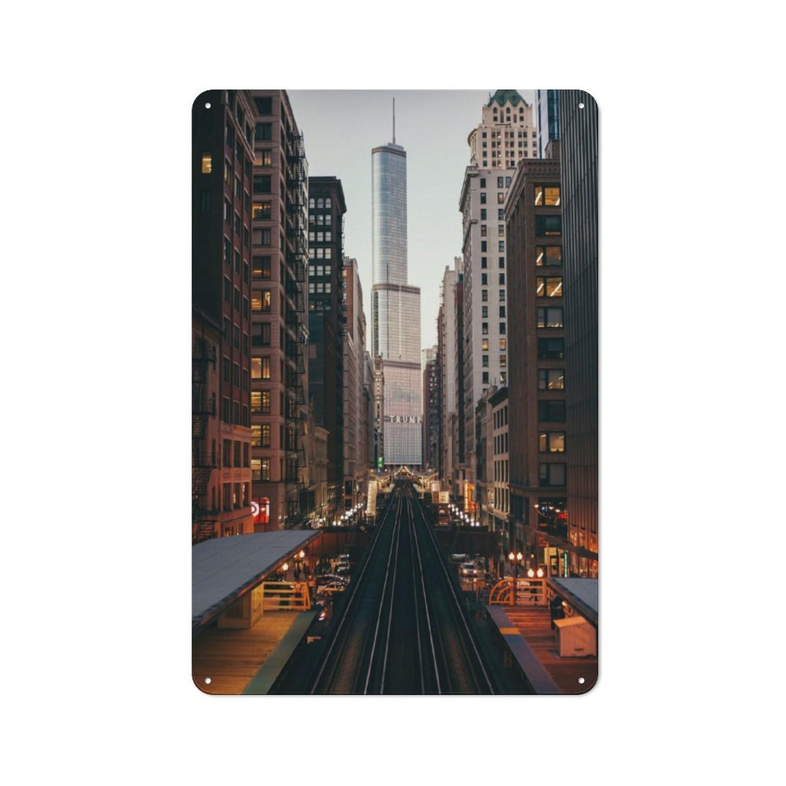 Junmoney Chicago For Garden Room Or Summerhouse, Retro Tin Sign 30X20cm, Suited To Wall Displays In Garden Rooms And Summerhouses