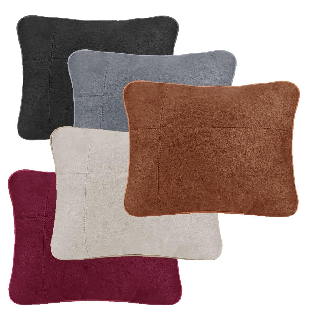 Coussin de soutien lombaire et cervical S pour voiture - Dossier toutes saisons en tissu daim - 27 x 23 x 10 cm