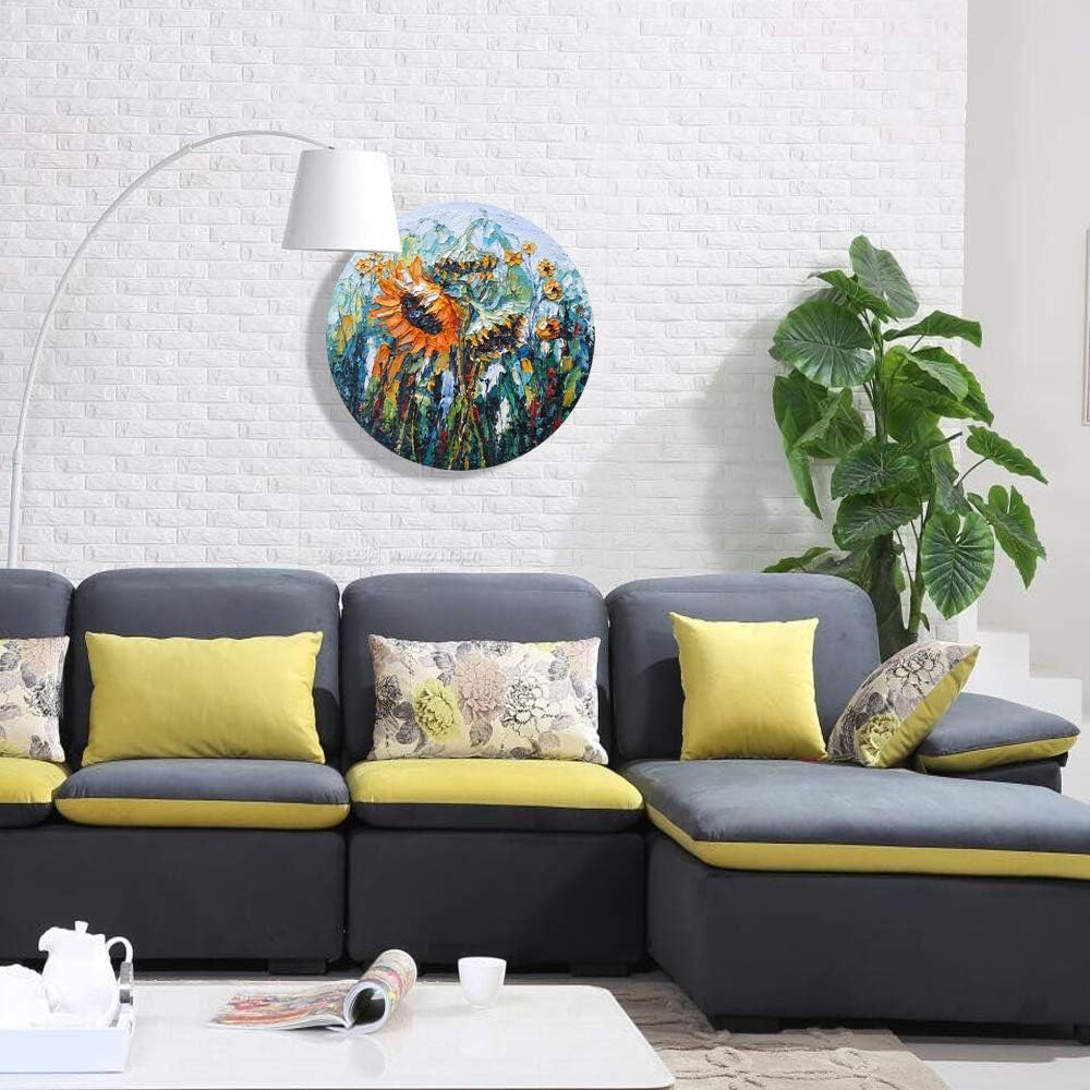 Modern Stretched and Framed Artwork Impression Sunflower Abstract Hand-Painted Oil Paintings on Canvas Wall Art for Home Decorations Impression Sunflower of Van Gogh