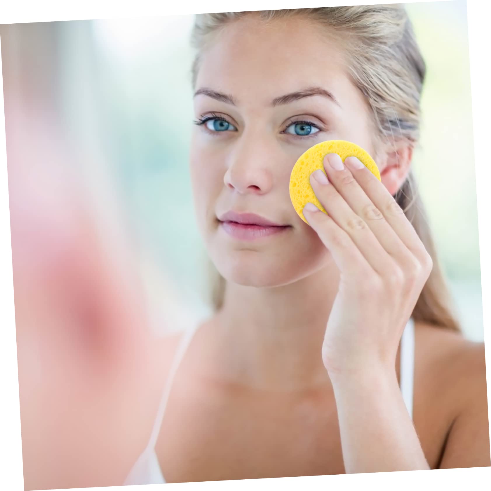 FRCOLOR 90pezzi Spugne Per Rimozione Makeup e Esfoliazione Spugnette Cellulosa Riutilizzabili Per Facciale Adatte e Colori