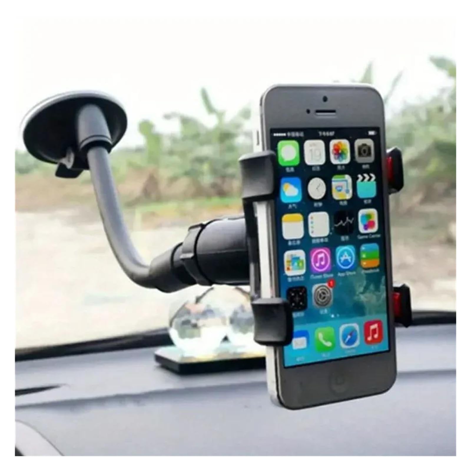 Supporto flessibile per telefono GPS per auto con rotazione a 360°, supporto per parabrezza e cruscotto