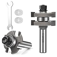 Vista 1 de Juego de brocas de ranura y lengüeta ajustables Pro con vástago de 1/2 pulgada, broca de fresado de madera en forma de T para combinar con tablas