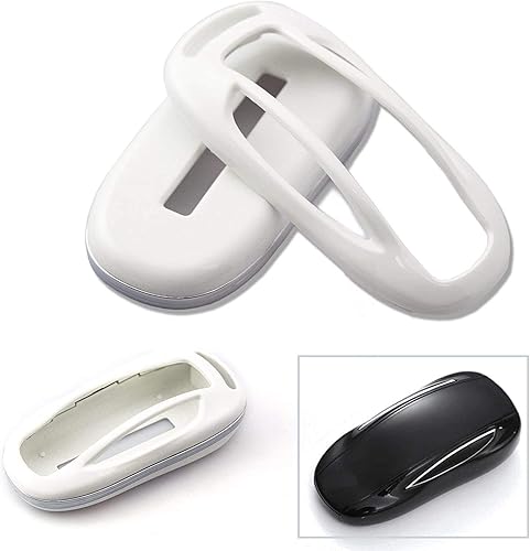 Xotic Tech - Funda protectora para llave de control remoto sin llave, color blanco brillante, compatible con Tesla Model X