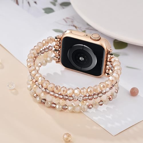 Miniatura 2 de VISOOM - Pulsera de cuentas compatible con Apple Watch Band de 1.654, 1.654, 1.575, 1.496 pulgadas Series 11 10 9 8 7 Se (3 2 1) Series 654 correa