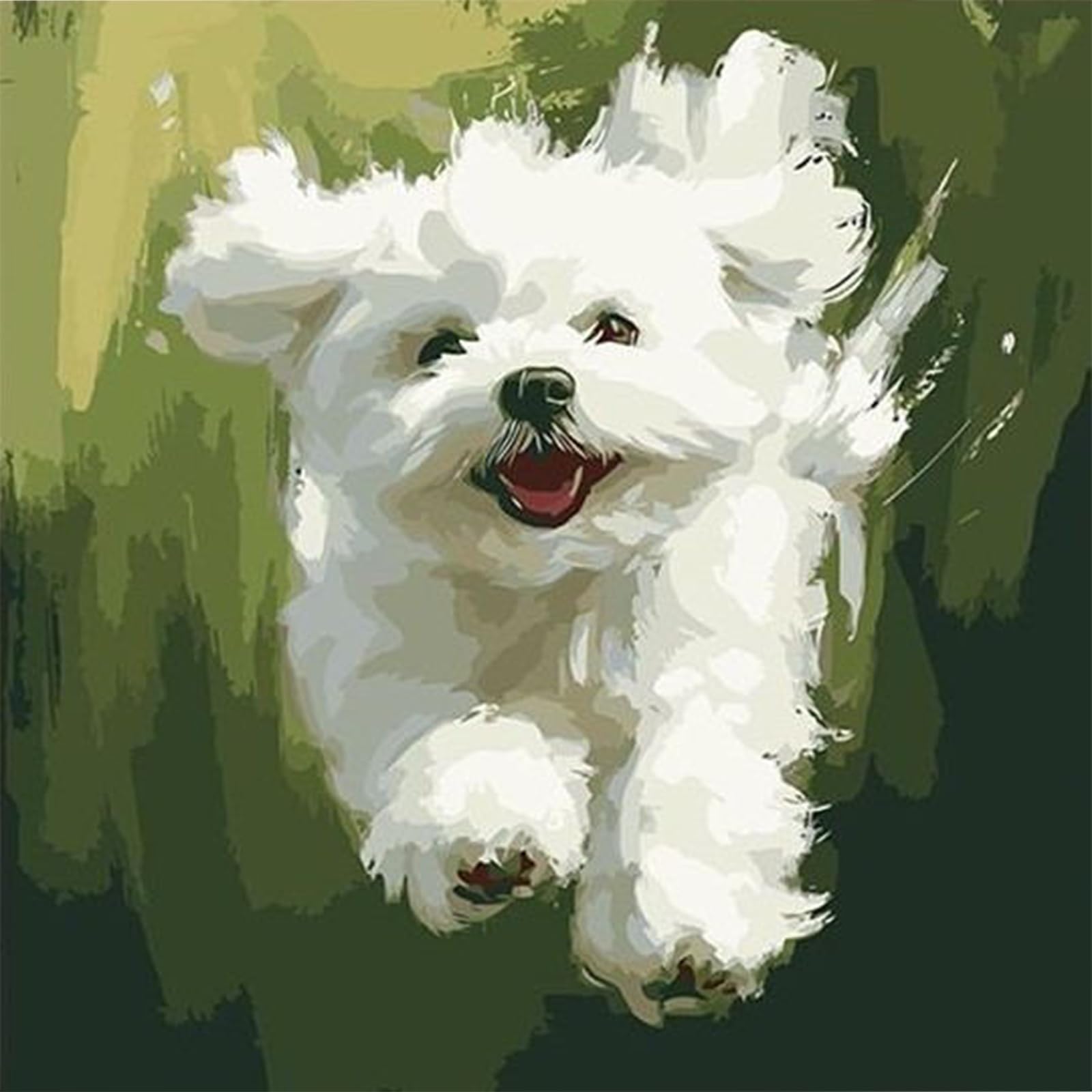 DIY Dog Paint by Numbers Kits Drawing Paintwork on Canvas 20x20cm with Frame Canvas Oil Painting Number Painting for Adults Wall Home Decor