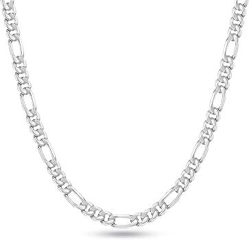 アクセサリー D.Dogpatch D.Bone Figaro Necklace Hadoken 925 Sterling Silver Clasp Figaro Chain for Men Women, 5mm