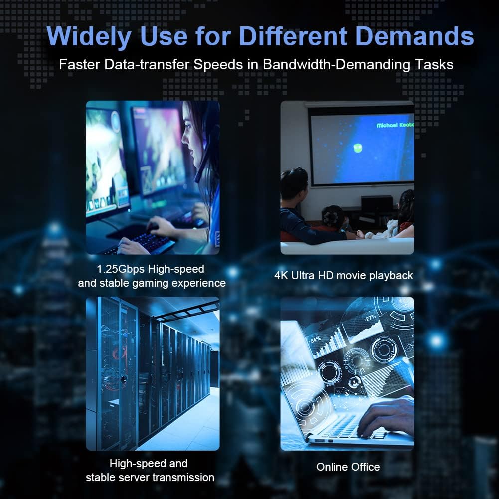 Gigabit Fiber Network Card NIC - SC Port 1000Mbps PCI Express Ethernet LAN Adapter Compatible with Windows Server/Windows/Linux/Vista, 20KM Over Duplex Fiber SMF Converged Network Adapter