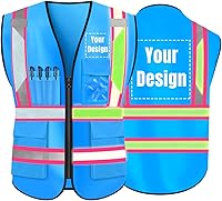 Vista 22 de YOWESHOP El chaleco reflexivo de la seguridad de la alta visibilidad modifica el chaleco del trabajo