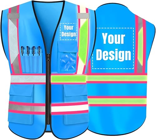 Miniatura 22 de YOWESHOP El chaleco reflexivo de la seguridad de la alta visibilidad modifica el chaleco del trabajo