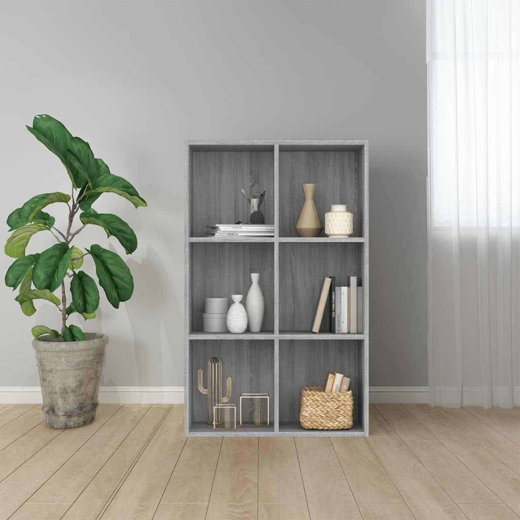Generisch Bücherregal/Sideboard Grau Sonoma 66x30x98 cm Holzwerkstoff,Möbel,Regalsysteme,Bücherregale Bücherschränke-815295