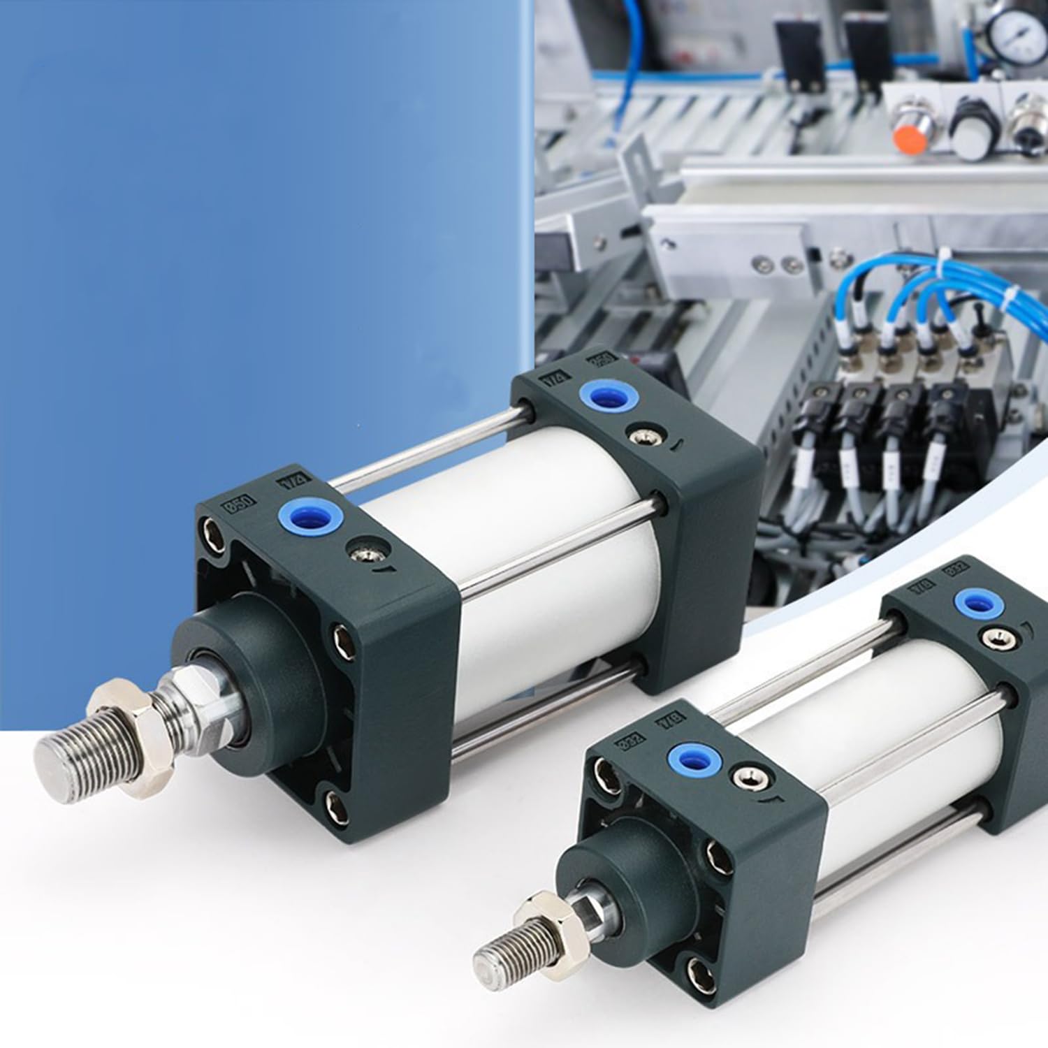 Vérin pneumatique SC 160 double effet pour automatiser le levage et pressage en atelier