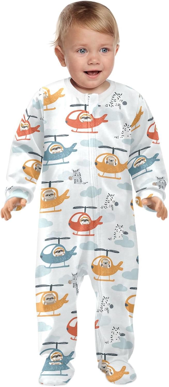 Dussdil Baby One-Piece Footies Newborn Rompers Pajamas Cotton Footed Pjs for Sleep Play Boys Girls