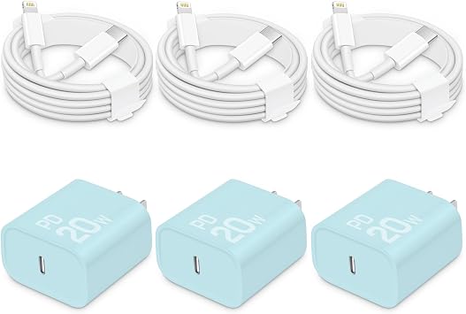 CXX 20W Fast Charger for iPhone 14/13/12 [3-Pack, MFi Certified]