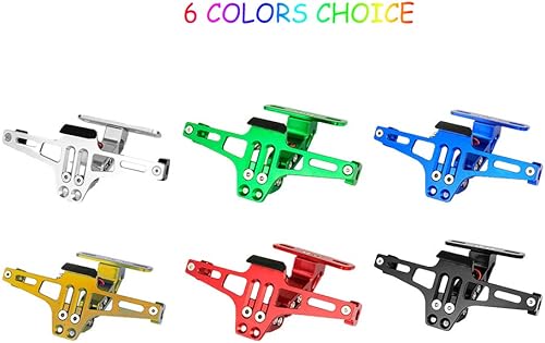 Miniatura 3 de Eliminador de guardabarros de motocicleta Soporte de matrícula Soporte trasero con luz LED para Kawasaki Yamaha Suzuki Ducati (negro)