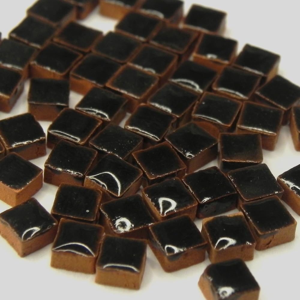Micro Mosaic Tiles 3/16inch 5x5mm, 1000 pcs, Brown Black, RL01