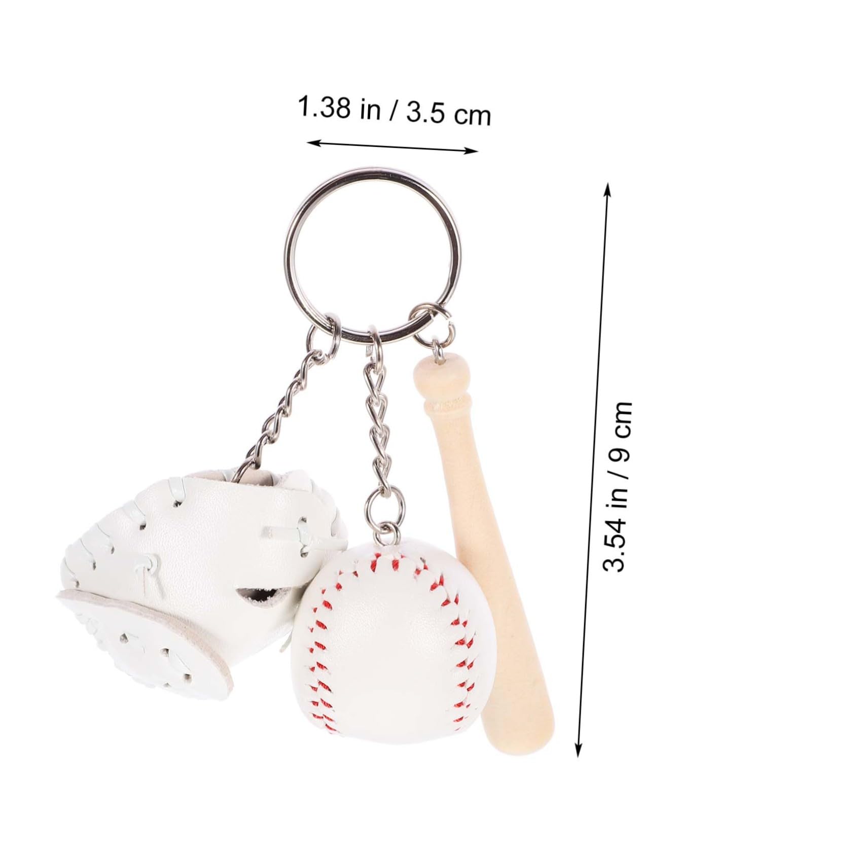 Toddmomy Baseball Keychain for Boys Girls Keyring Pendant Bat and Mini Baseball Fashion Keychain for Occasion