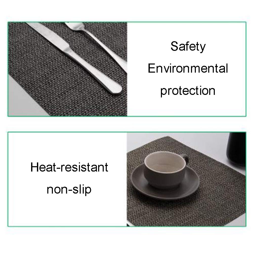 Napperon pour Cuisine et Salle à Manger Lot de 4, Sets de Table Tressé en PVC Antidérapant Lavable Lsolation Thermique