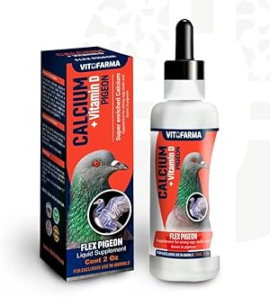 VITOFARMA Calcium 60 ml for Pigeons & Birds with Vitamins D3 - Breeding, Bone Supports for Pigeons