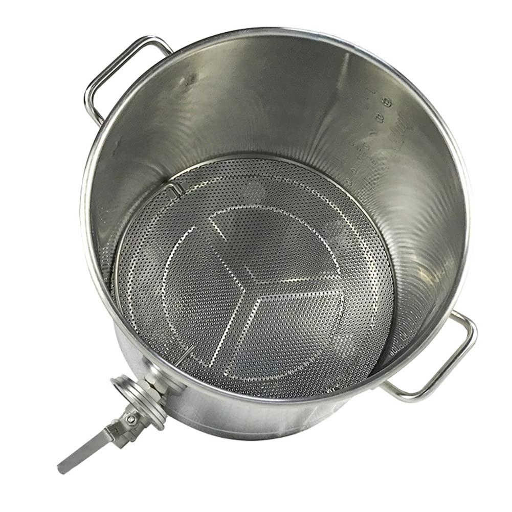 304 Edelstahl Heimgebrauchskessel, 30-60L Kochtopf Mit Ventil, Doppelte Filtrierung, Thermometer Und Filter Brühgruppe (Silber),30L