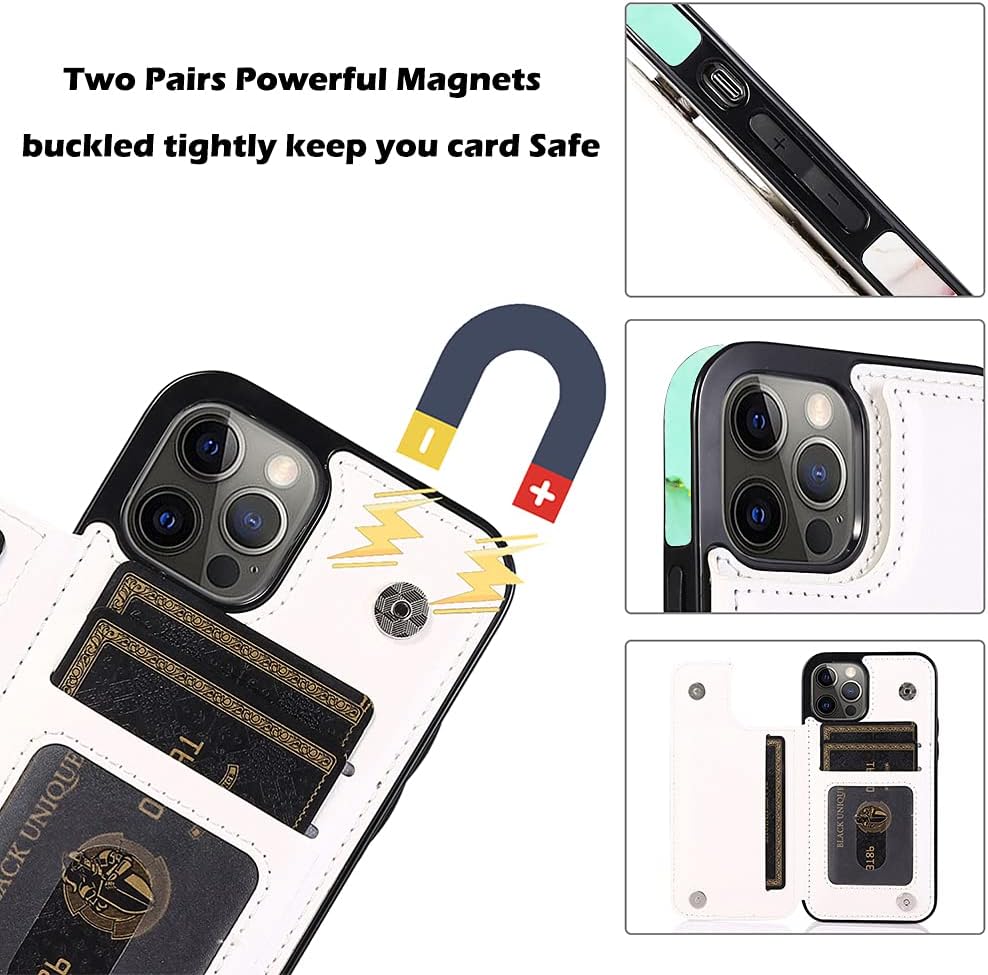 uCOLOR Flip Leather Wallet Case Card Holder for iPhone 12 Pro/12 Women and Girls with Card Holder Kickstand Marble Design Compatible with iPhone 12/iPhone 12 Pro 5G 6.1 inch (Tie Dye)