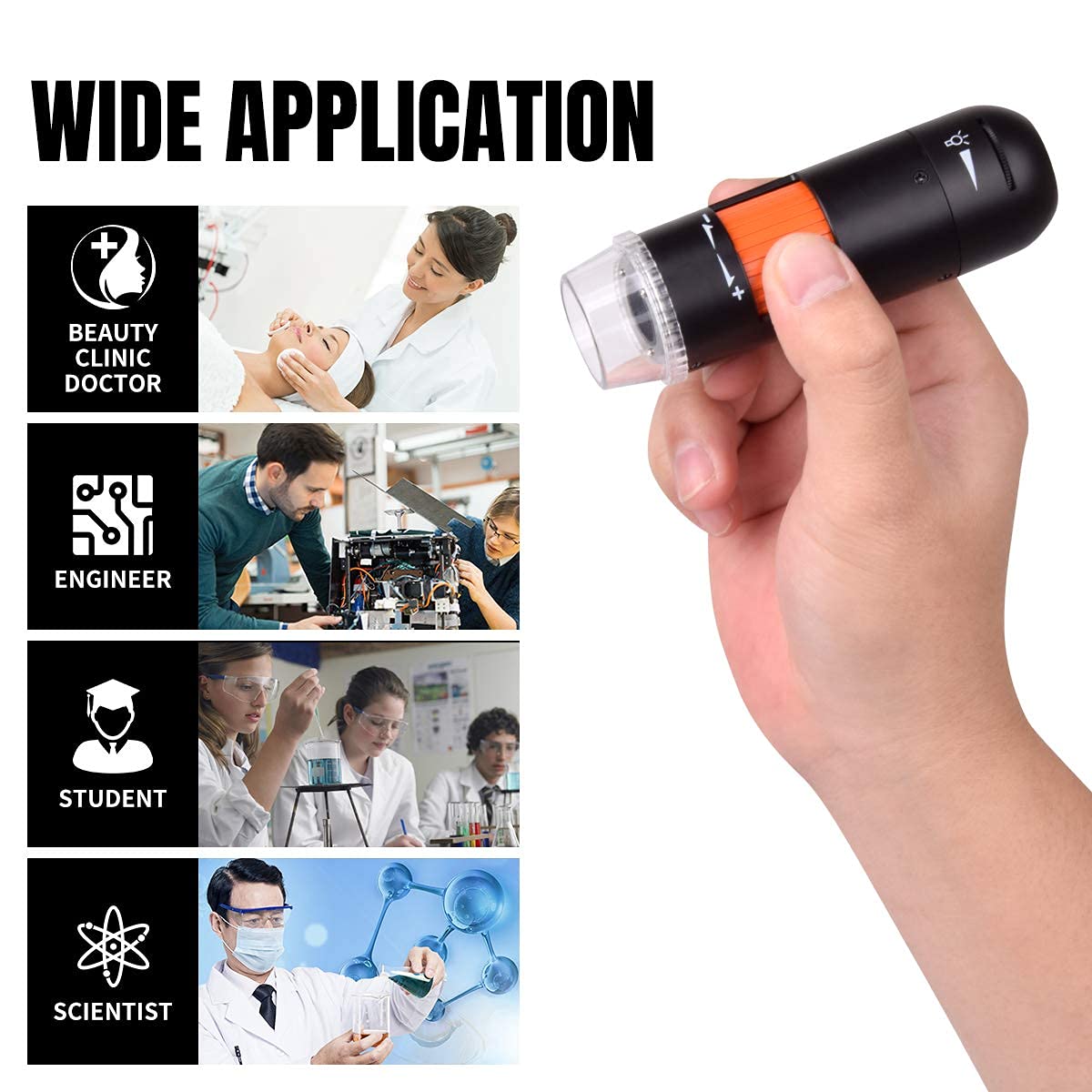 Microscopio digital USB con polarizador, USB 2.0 8 LED para trabajos de soldadura SMD, colección de monedas