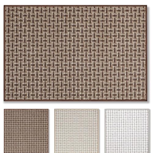 Homcomodar Dünn Fussmatte Innen 41x61cm Schmutzfangmatte Innen, Teppiche für den Eingangsbereich, Fußmatte Innen, rutschfest, Keine Faltspuren Fußmatte Haustür, Eingangsmatte, Braun