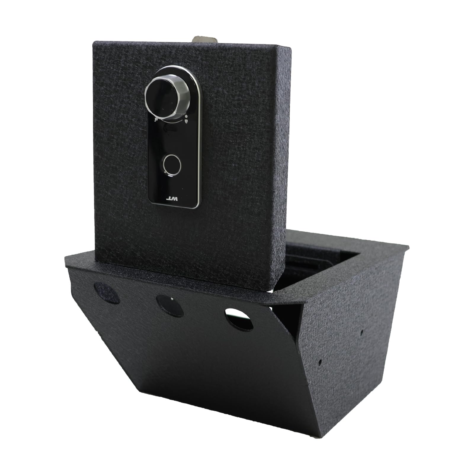 JIKE Center Console Gun Safe - Console Gun Vault Compatible with Tesla Cybertruck 2024+, High Security Armrest Lock Box with Fingerprint Lock with Backup Key.