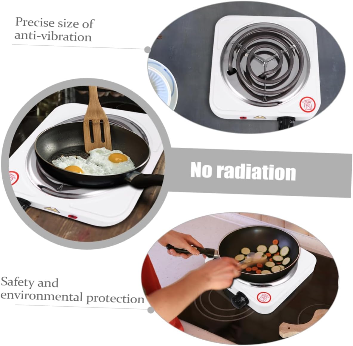 MAGICLULU 1000W Single Burner Temperature Electric Cooktop for Home Use Portable Heating Furnace with Overheat Protection for Efficient Cooking and Prolonged Life