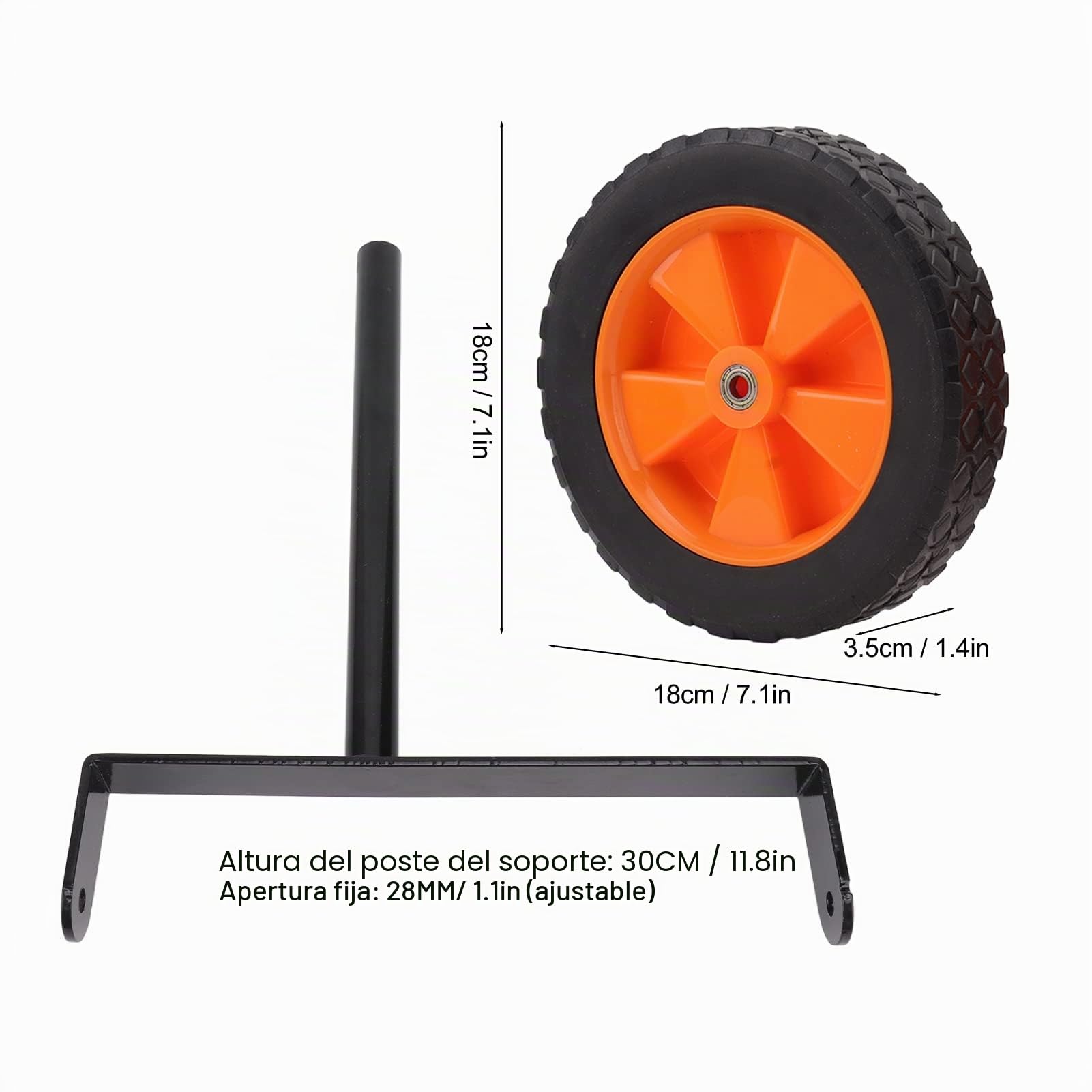 Cortacésped EVTSCAN, rueda auxiliar ajustable, desbrozadora eléctrica, accesorio de rueda de soporte para cortacésped de tubos de eje de 26mm y 28mm