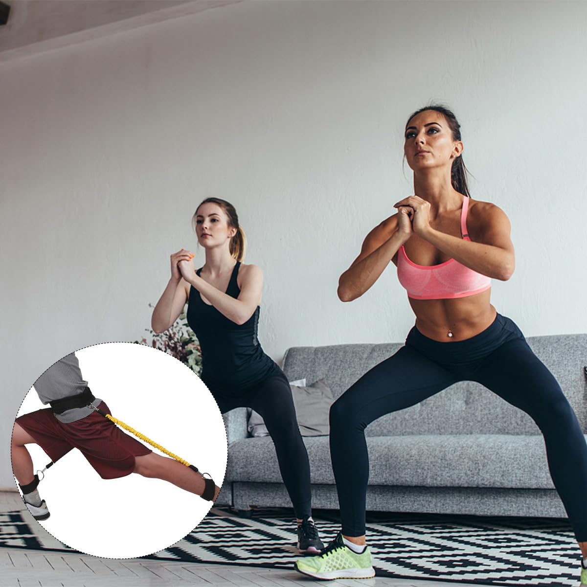 SUPVOX Corda da Trazione per Fitness 50 Lb Fascia Elastica Resistente in Lattice, Accessorio Palestra Portatile per Squat Profondi e Allenamento Gambe e Braccia, Attrezzatura Fitness per