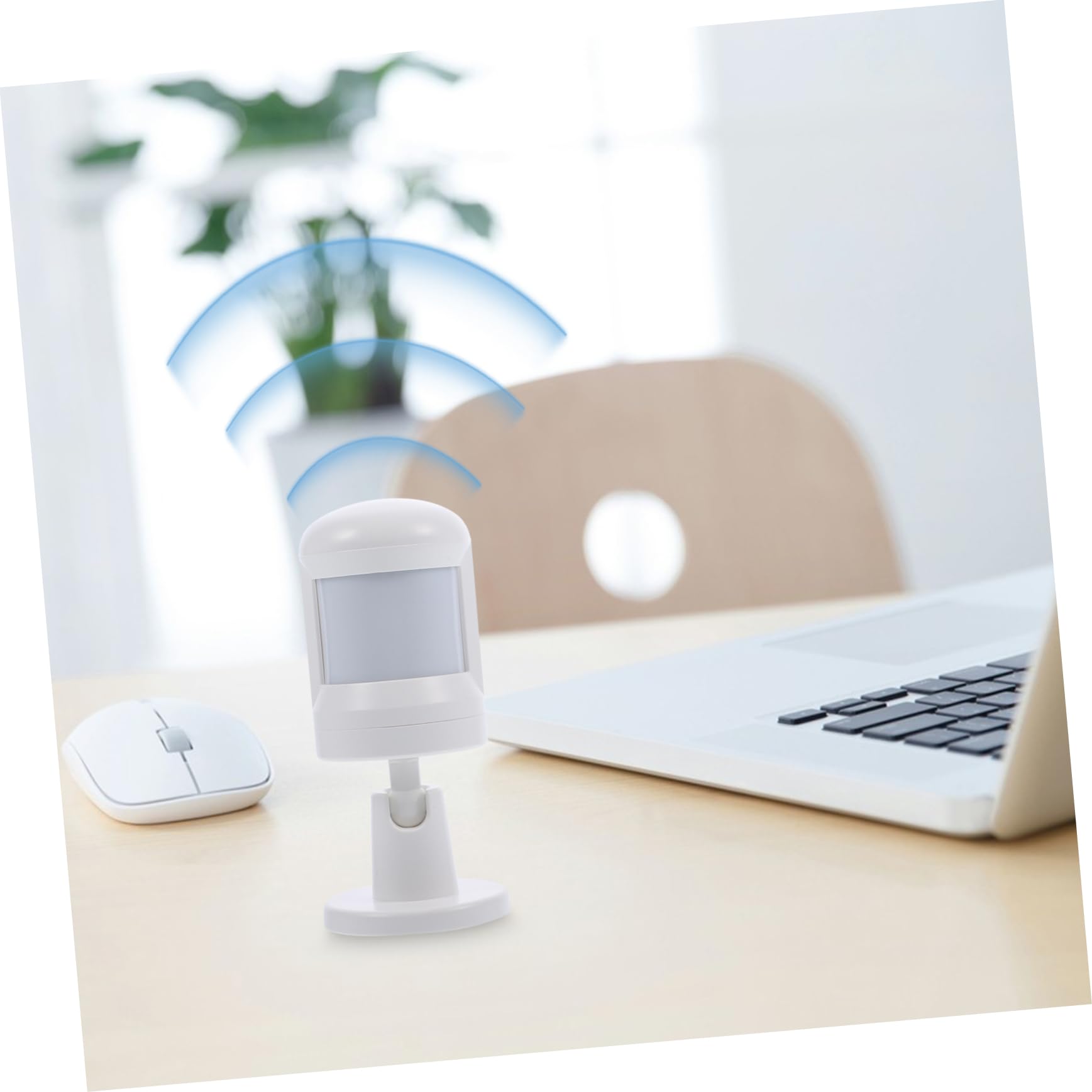 HOMSFOU Rilevatore di Movimento Pir Wireless Bianco, Notifiche All’app, Compensazione Digitale della Temperatura per Casa