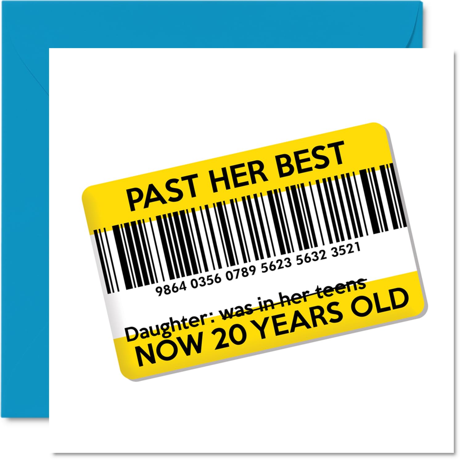 Funny Daughter 20th Birthday Card - Past Her Best - Rude Happy Birthday Card for Daughter from Dad Mum, 145mm Joke Humour Bday Greeting Cards