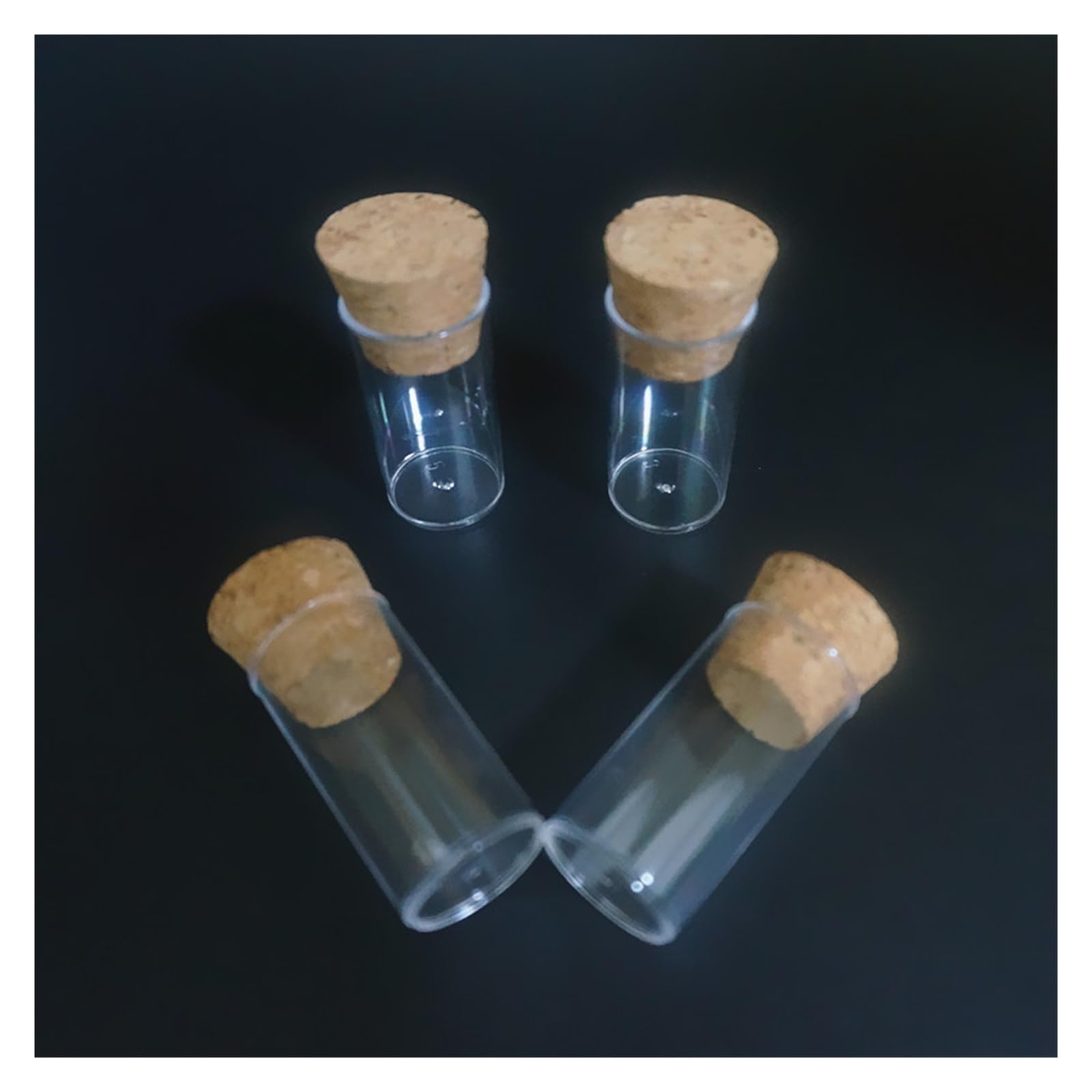 20 Sztuk 30 Sztuk 50 Sztuk 100 Sztuk 24x45mm Płaskie Dno Herbaty Plastikowa Probówka Kultura Probówka Z Korkami(100pcs)