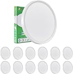 6PK 12 Inch LED Flush Mount Ceiling Light, 24W, 2520LM, 3000K/4000K/6000K CCT Selectable, Round Flat Panel Light Low Profile Ceiling Light Fitures for Hallway, Kitchen, Bedroom, Laundry Room