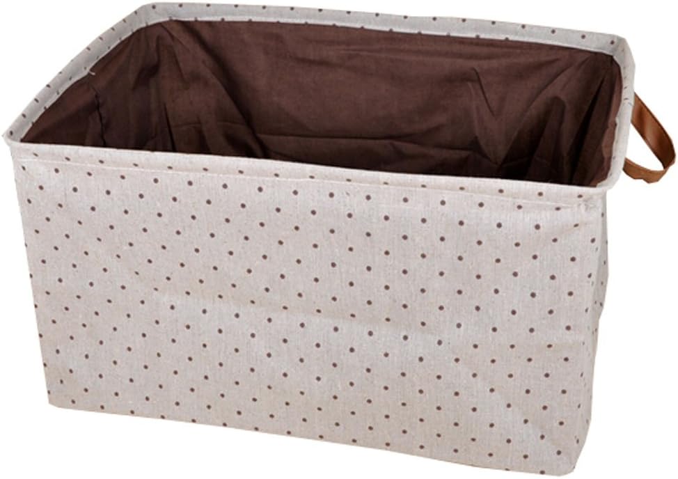 Polka Dot Cotton Folding Square Storage Basket Laundry