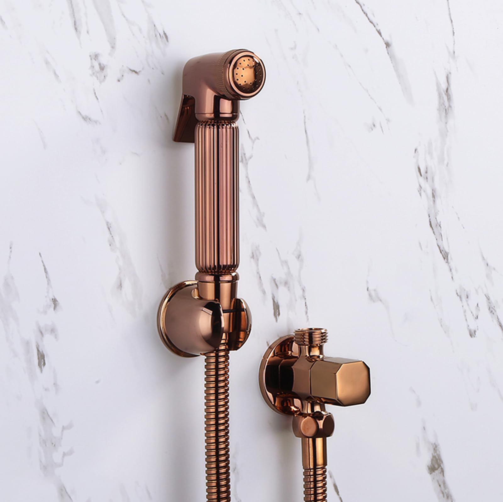 Soffione doccia bidet in acciaio inox G1/2, spray per l'igiene intima per la pulizia del bagno, doccetta per bidet portatile oro rosa per la cura personale e l'igiene