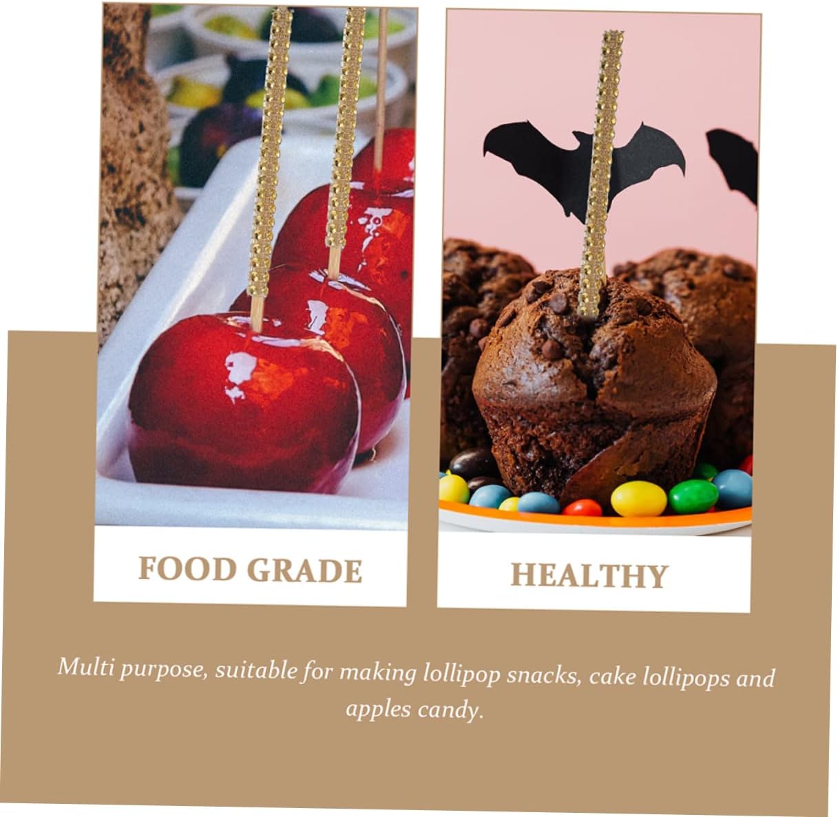 PRETYZOOM 64pcs Decorative Sticks Multi-functional Lollipop Sticks for Cake for Festivals and Parties and Materials