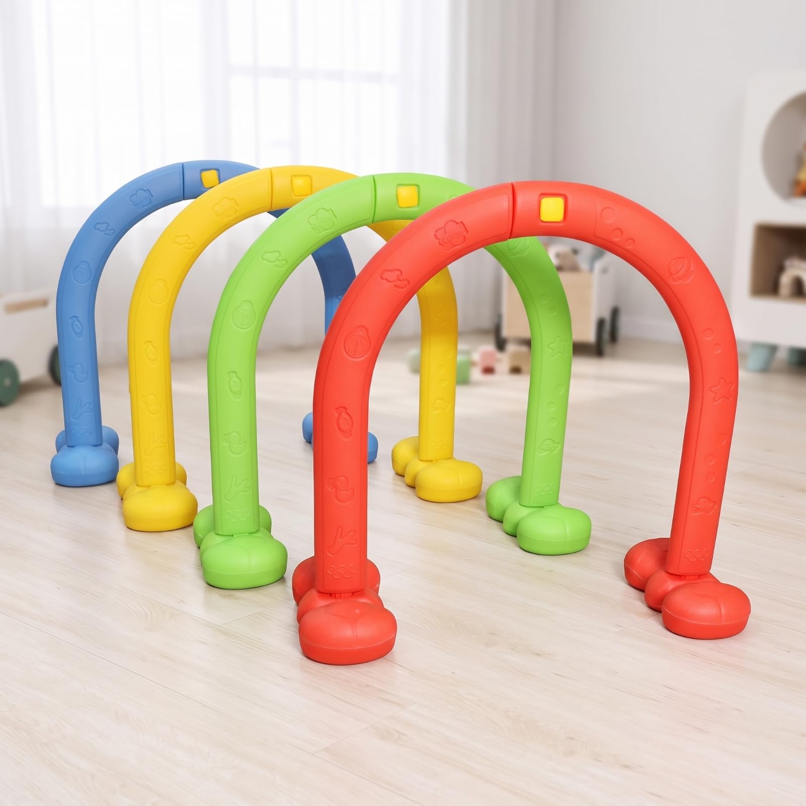 4 Pezzi Arco Gioco Durevoli, Upgrade Set di 4 Pezzi per Tunneling Colori Asilo