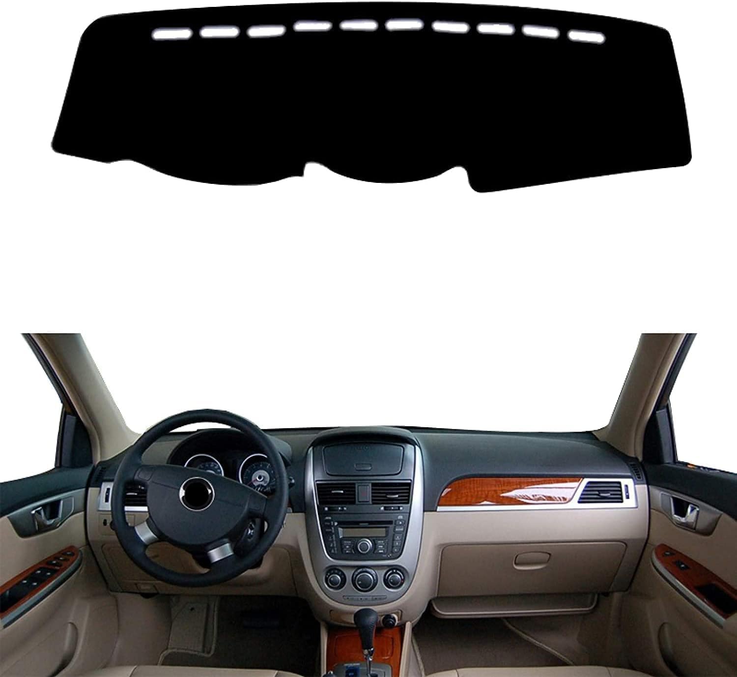 Alfombrilla cubre-salpicadero para Buick Excelle 2008-2017 con superficie antideslizante negra