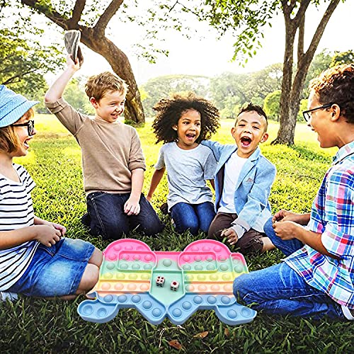 QETRABONE Big Pop Game Board, 2 Player Push Bubble Popper Sensory Toy, Rainbow Color, Silicone Squeeze Sensory Popping Toy for Stress Relief, Great Gift for Kids and Adults